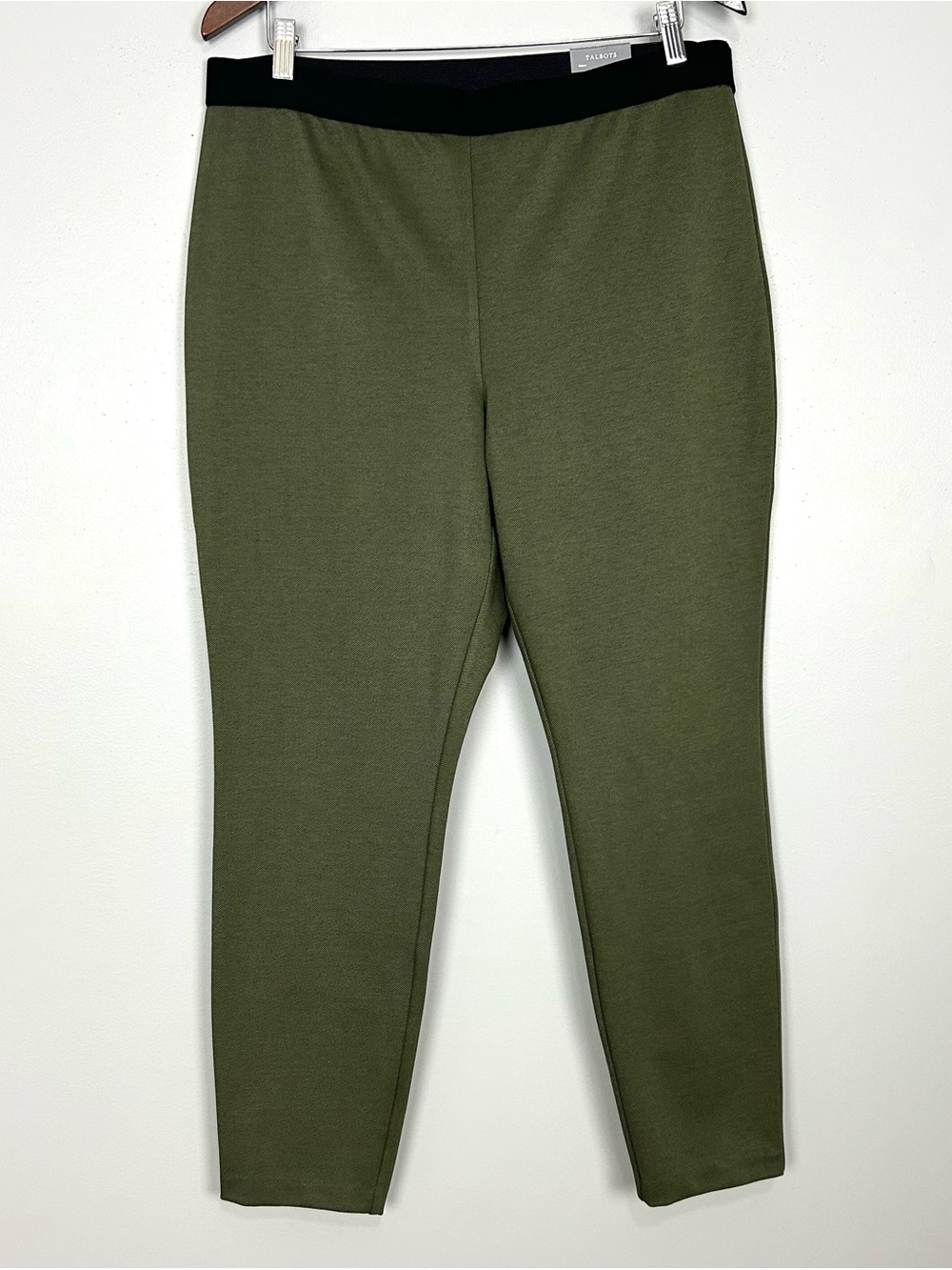 Talbots SoHo Ankle Skinny Pants Women’s Size 16 Pull On Knit Elastic Waist Green